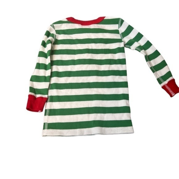 Hanna Andersson Green and White Red Trimmed Stripe Top - Picture 2 of 5
